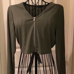 Nasty Gal Zip Crop Top